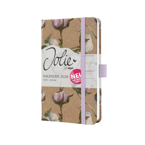2 Stück Sigel Buchkalender J6804, braun, flieder, rosé, oliv, weiß, 1 Woche / 2 Seiten, 9,5x15cm (A6) 4004360770166 Sigel
