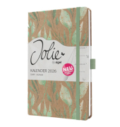 Buchkalender J6803, Jolie, gold, braun, mintgr&uuml;n, 1 Woche / 2 Seiten, 13,5x20,3cm (A5), 2027