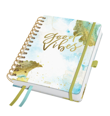 Spiralbuchkalender A5 2026 Good Vibes