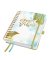 Buchkalender J6606, hellblau, gold, wei&szlig;, 1 Woche / 2 Seiten, 16,8x21,5cm (A5), 2026