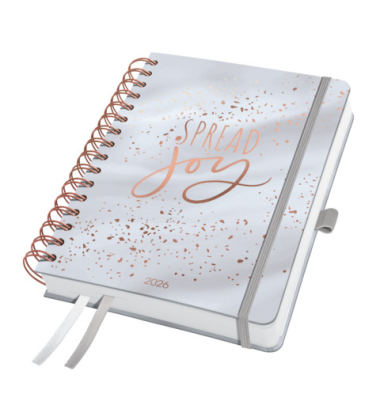 Buchkalender J6605, Jolie, grau, 1 Woche / 2 Seiten, 16,8x21,5cm (A5), 2027