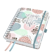 Buchkalender J6602, Jolie, rosa, grau, mint, 1 Woche / 2 Seiten, 16,8x21,5cm (A5), 2027