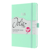 Buchkalender J6409, Jolie, mintgr&uuml;n, 1 Woche / 2 Seiten, 13,5x20,3cm (A5), 2026