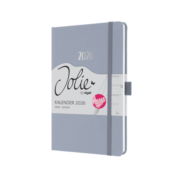 2 Stück Sigel Buchkalender J6407, flieder, 1 Woche / 2 Seiten, 13,5x20,3cm (A5) 4004360775307 Sigel