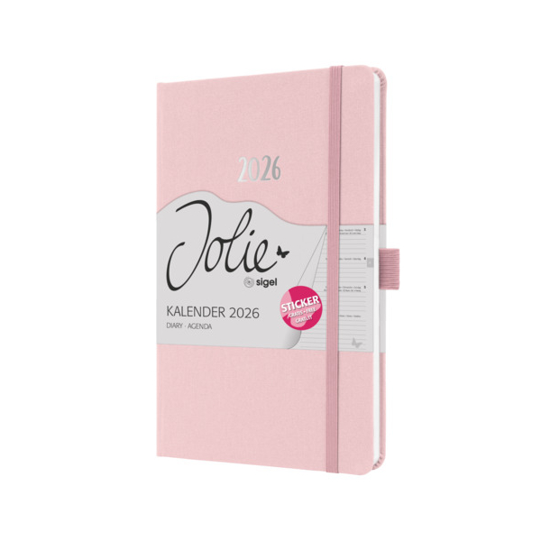 2 Stück Sigel Buchkalender J6405, hellrosa, 1 Woche / 2 Seiten, 13,5x20,3cm (A5) 4004360775338 Sigel