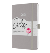 Buchkalender J6403, hellgrau, 1 Woche / 2 Seiten, 13,5x20,3cm (A5), 2026