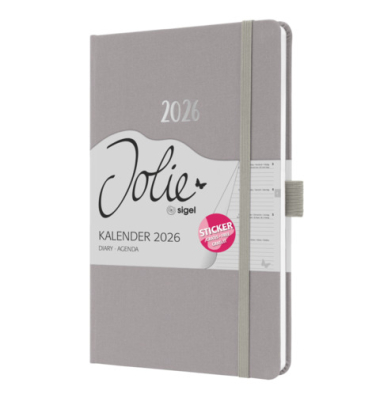 Buchkalender Feel 2026 A5 pearl grey