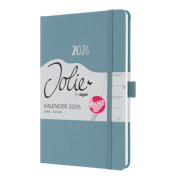 Buchkalender J6401, blau, 1 Woche / 2 Seiten, 13,5x20,3cm (A5), 2026