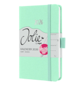 Buchkalender J6408, mintgr&uuml;n, 1 Woche / 2 Seiten, 9,5x15cm (A6), 2026