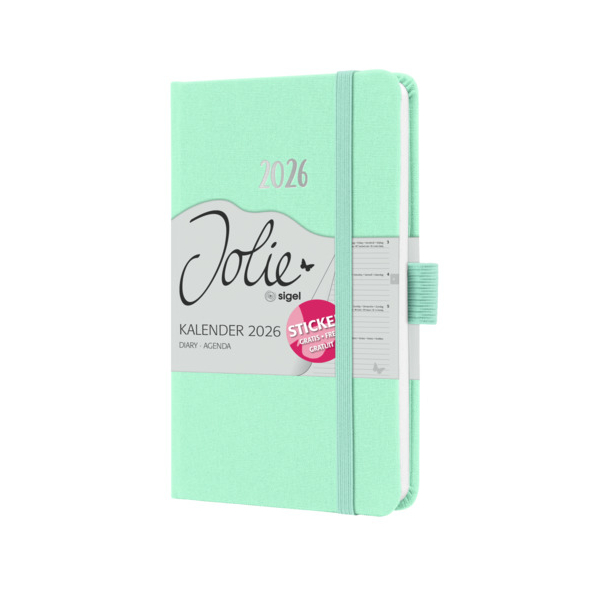 2 Stück Sigel Buchkalender J6408, mintgrün, 1 Woche / 2 Seiten, 9,5x15cm (A6) 4004360775420 Sigel