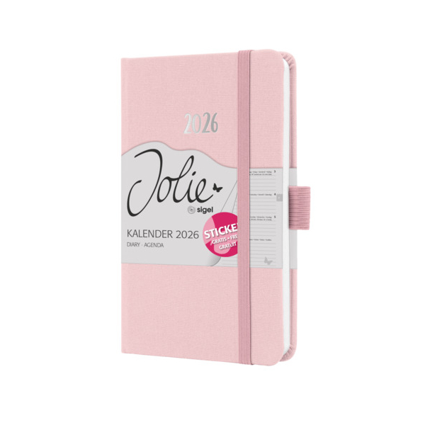2 Stück Sigel Buchkalender J6404, hellrosa, 1 Woche / 2 Seiten, 9,5x15cm (A6) 4004360775482 Sigel
