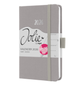 Buchkalender J6402, hellgrau, 1 Woche / 2 Seiten, 9,5x15cm (A6), 2026
