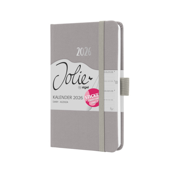2 Stück Sigel Buchkalender J6402, hellgrau, 1 Woche / 2 Seiten, 9,5x15cm (A6) 4004360775512 Sigel