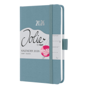 Buchkalender J6400, Jolie, blau, 1 Woche / 2 Seiten, 9,5x15cm (A6), 2026