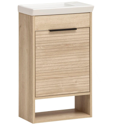 Waschbecken mit Unterschrank Mads 159075 weiß-eiche 45,5 x 27,0 x 5,0 cm