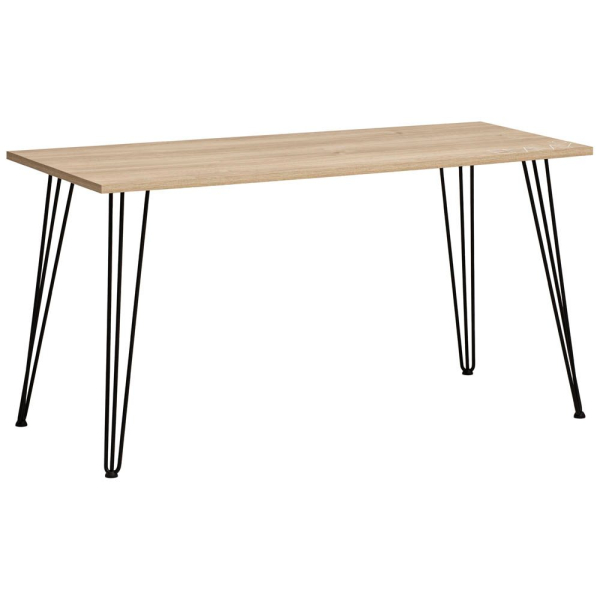 4027181124536 - Emmik Emmik Schreibtisch weiß-eiche rechteckig 4-Fuß-Gestell schwarz 1380 x 600 cm 4027181124536 MÖBELPARTNER 4027181124536 - Emmik Emmik Schreibtisch weiß-eiche rechteckig 4-Fuß-Gestell schwarz 1380 x 600 cm 4027181124536 MÖBELPARTNER
