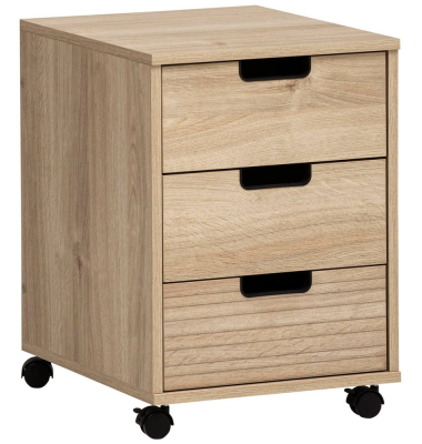 Emmik Emmik Rollcontainer weiß-eiche 3 Auszüge 40,0 x 50,0 x 57,0 cm