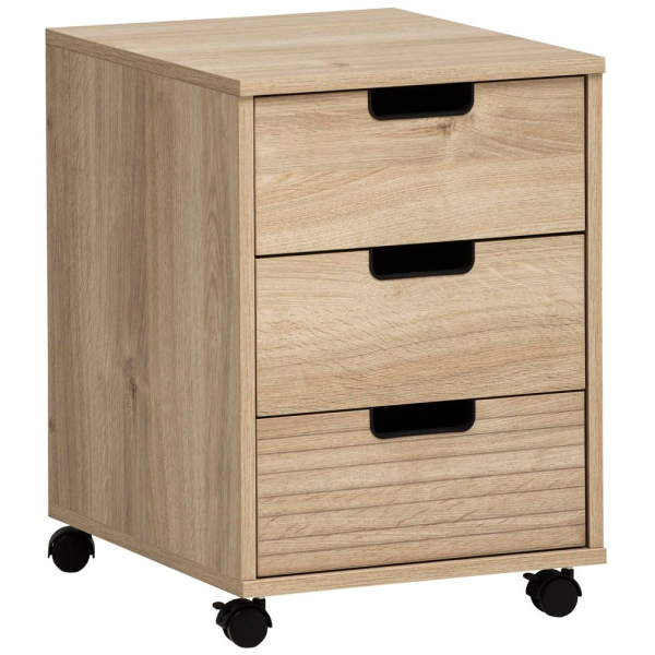 4027181124574 - Emmik Emmik Rollcontainer weiß-eiche 3 Auszüge 400 x 500 x 570 cm 4027181124574 MÖBELPARTNER