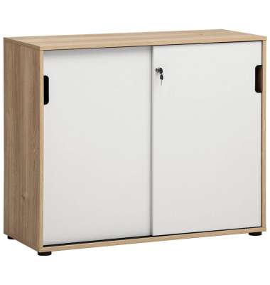 Schiebetürenschrank Emmik Emmik, 702043 weiß, eiche 1 Fachboden 100,1 x 41,0 x 83,6 cm