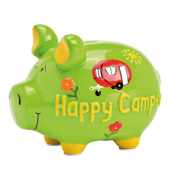 Spardose Schwein (mittel) 10041895 , "Happy Camper"