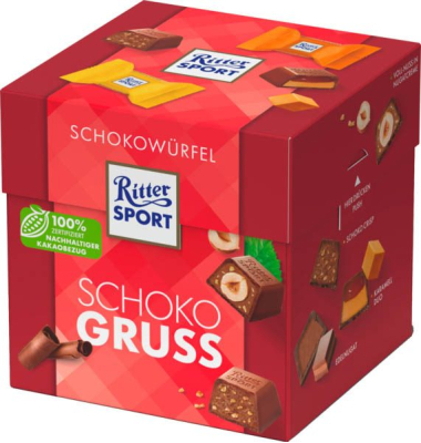 Schokowürfel Schokogruß Schokolade 22 Pralinen
