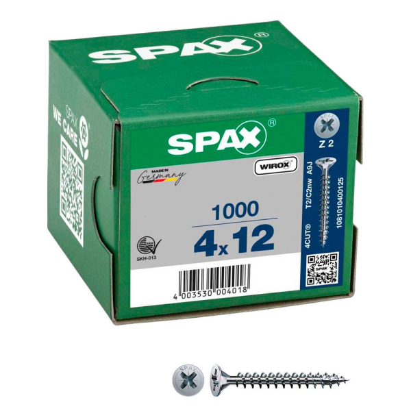 4003530004018 - Universalschrauben Z2 Senkkopf WIROX 1081010400125 4 mm x 12 mm 4003530004018 1000 Stück 4003530004018 - Universalschrauben Z2 Senkkopf WIROX 1081010400125 4 mm x 12 mm 4003530004018 1000 Stück