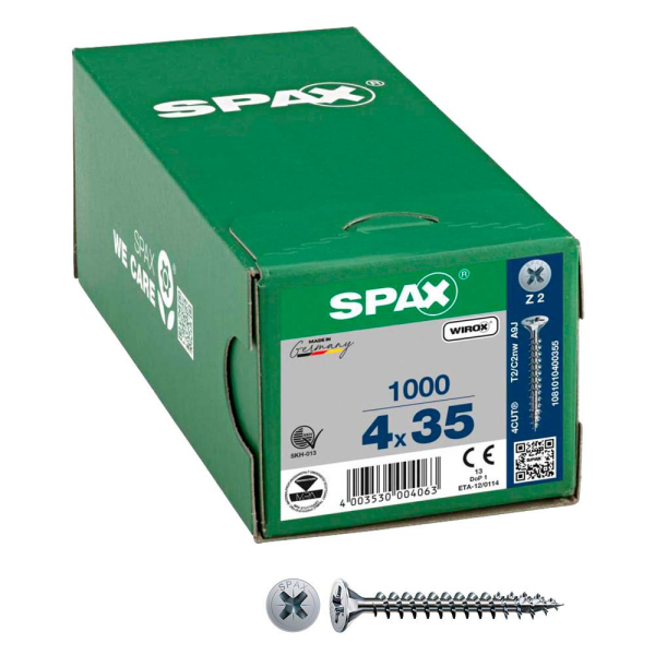 4003530004063 - Universalschrauben Z2 Senkkopf WIROX 1081010400355 4 mm x 35 mm 4003530004063 1000 Stück 4003530004063 - Universalschrauben Z2 Senkkopf WIROX 1081010400355 4 mm x 35 mm 4003530004063 1000 Stück