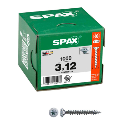 Universalschrauben T10 Senkkopf WIROX 1191010300125 3 mm x 12 mm