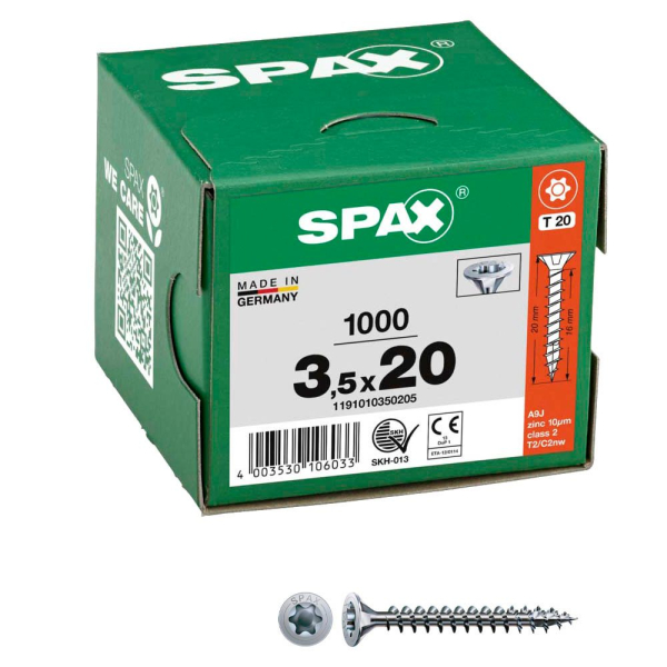 4003530106033 - Universalschrauben T20 Senkkopf WIROX 1191010350205 35 mm x 20 mm 4003530106033 1000 Stück 4003530106033 - Universalschrauben T20 Senkkopf WIROX 1191010350205 35 mm x 20 mm 4003530106033 1000 Stück