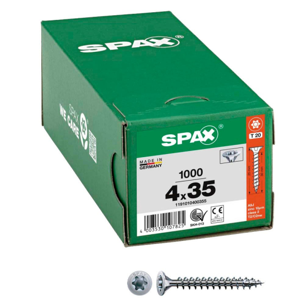 4003530107825 - Universalschrauben T20 Senkkopf WIROX 1191010400355 4 mm x 35 mm 4003530107825 1000 Stück 4003530107825 - Universalschrauben T20 Senkkopf WIROX 1191010400355 4 mm x 35 mm 4003530107825 1000 Stück