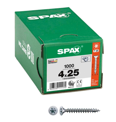 Universalschrauben T20 Senkkopf WIROX 1191010400255 4 mm x 25 mm