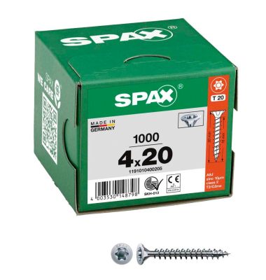 Universalschrauben T20 Senkkopf WIROX 1191010400205 4 mm x 20 mm
