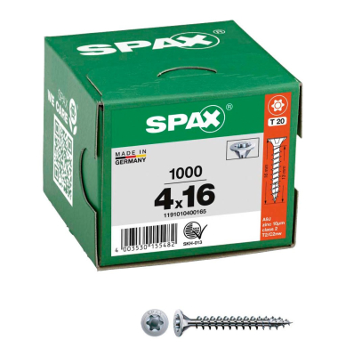 Universalschrauben T20 Senkkopf WIROX 1191010400165 4 mm x 16 mm