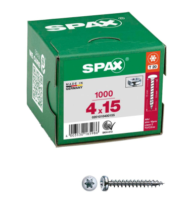 Universalschrauben T20 Halbrundkopf WIROX 0201010400155 4 mm x 15 mm
