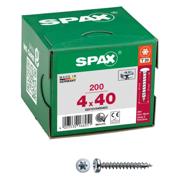 4003530166051 - Universalschrauben T20 Halbrundkopf WIROX 0201010400403 4 mm x 40 mm 4003530166051 200 Stück 4003530166051 - Universalschrauben T20 Halbrundkopf WIROX 0201010400403 4 mm x 40 mm 4003530166051 200 Stück
