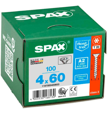 Universalschrauben T20 Senkkopf BLANK A2 1197000400603 4 mm x 60 mm