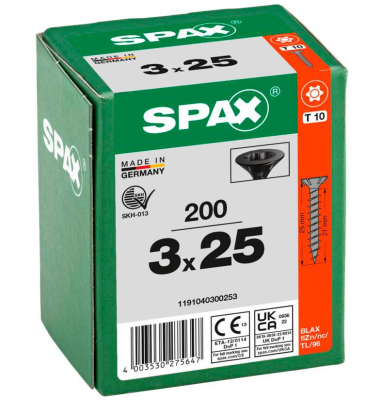 Universalschrauben T10 Senkkopf BLAX 1191040300253 3 mm x 25 mm