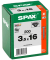 Universalschrauben T20 Senkkopf BLAX 1191040350163 3,5 mm x 16 mm