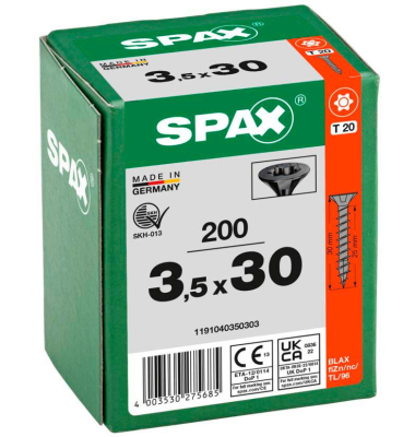 Universalschrauben T20 Senkkopf BLAX 1191040350303 3,5 mm x 30 mm