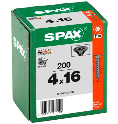 Universalschrauben T20 Senkkopf BLAX 1191040400163 4 mm x 16 mm