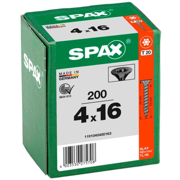 4003530275708 - 200 set universalschrauben t te fresh und t-star plus vollgewinde 4 x 16 mm schwarz universalschraube schwarz - Spax 4003530275708 - 200 set universalschrauben t te fresh und t-star plus vollgewinde 4 x 16 mm schwarz universalschraube schwarz - Spax