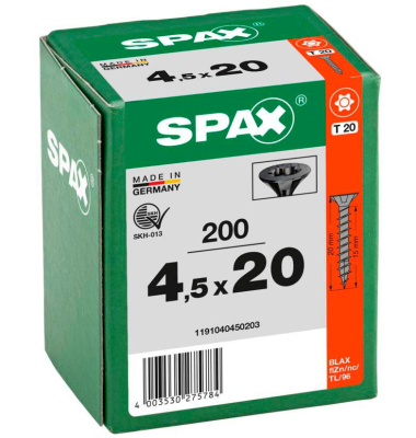 Universalschrauben T20 Senkkopf BLAX 1191040450203 4,5 mm x 20 mm