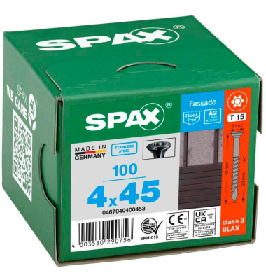 Fassadenschrauben T15 Linsensenkkopf BLAX 0467040400453 4 mm x 45 mm