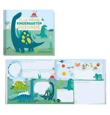 Verlag Freundebuch Kindergartenfreunde, Dinofreunde quadratisch liniert, mehrfarbig Softcover 76 Seiten