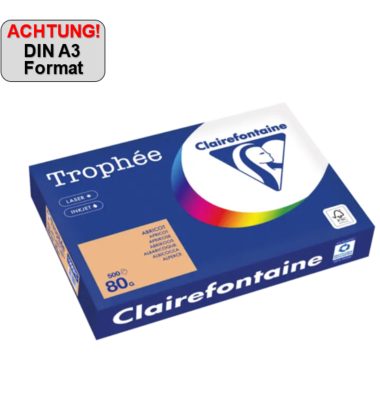 Kopierpapier Trophée Color 1996PC A3 80g aprikose 