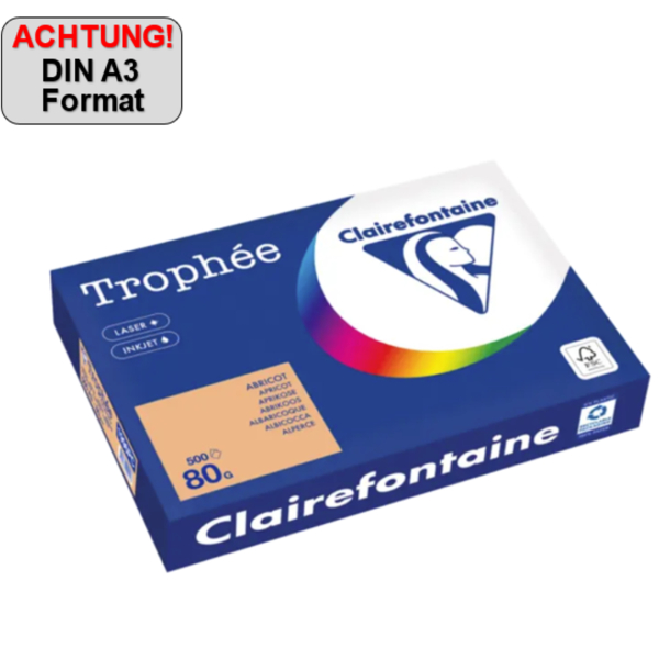 3329680004557 - Kopierpapier Trophée Color 1996PC A3 80g aprikose  3329680004557 500 Blatt