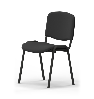 Besucherstuhl ISO 4Fuß gepolstert sw/sw