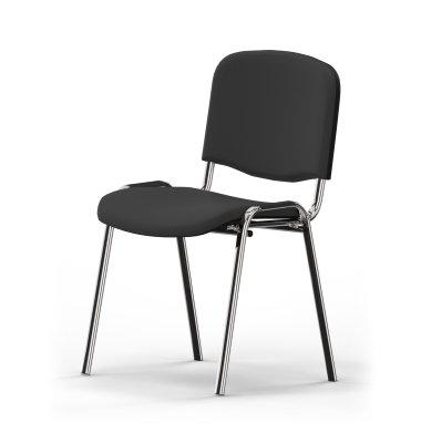 Besucherstuhl ISO 4 Fu&szlig; C11, schwarz / chrom, ohne Armlehnen, 4-Fu&szlig;-Gestell