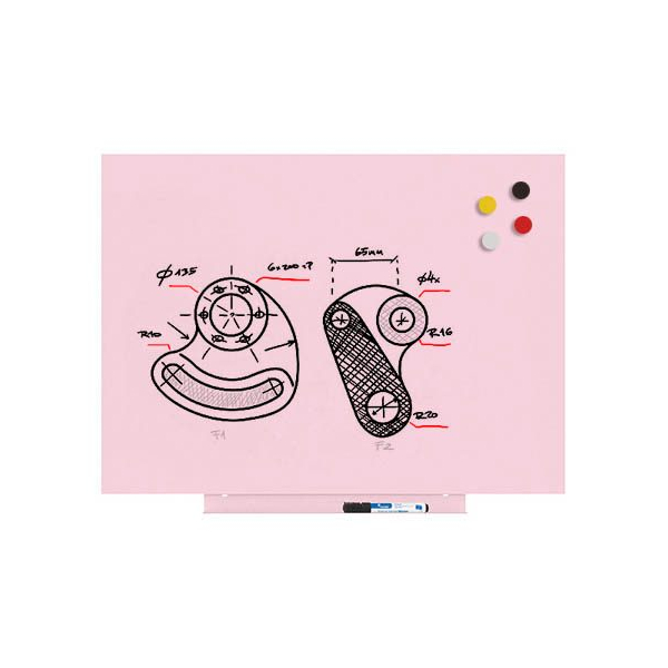 8427951049001 - Whiteboard Skincolor BASIC-Version - Stahlblech lackiert BxH 750 x 550 mm rosa kaiserkraft