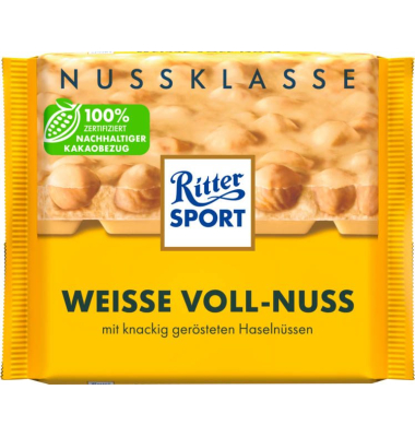 Weisse Voll-Nuss Schokolade 100,0 g Weisse Voll-Nuss Schokolade 100,0 g